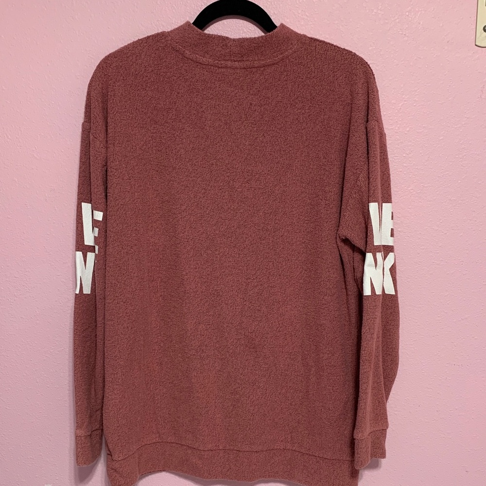 PINK Victoria's Secret Pink Mock Neck Pullover Sweater M - Picture 2 of 6